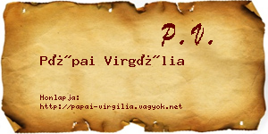 Pápai Virgília névjegykártya